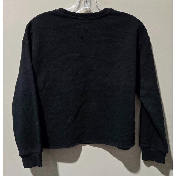 AC/DC Back in Black Slightly Cropped Black Fleece Sweatshirt -- Girl Large 10/12 - Picture 3 of 7